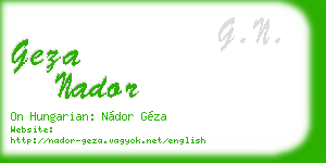 geza nador business card