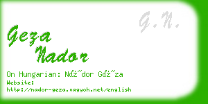 geza nador business card